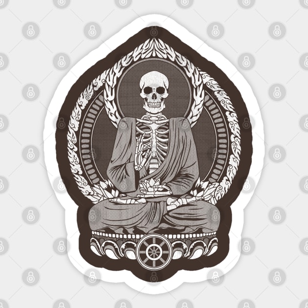 Starving Buddha - White Halftone Sticker by GAz